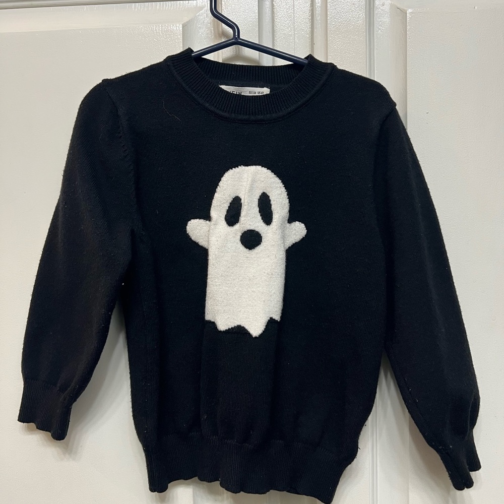 Kids ghost sweater, black and white, size 4T